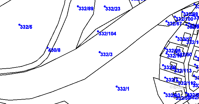 Parcela st. 332/3 v KÚ Citice, Katastrální mapa
