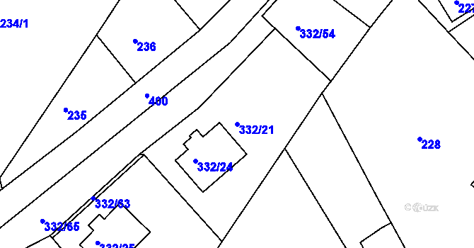 Parcela st. 332/21 v KÚ Citice, Katastrální mapa