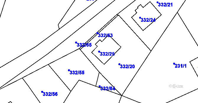 Parcela st. 332/25 v KÚ Citice, Katastrální mapa