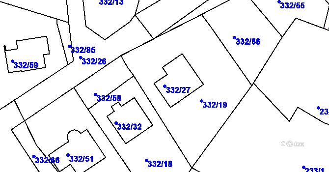Parcela st. 332/27 v KÚ Citice, Katastrální mapa