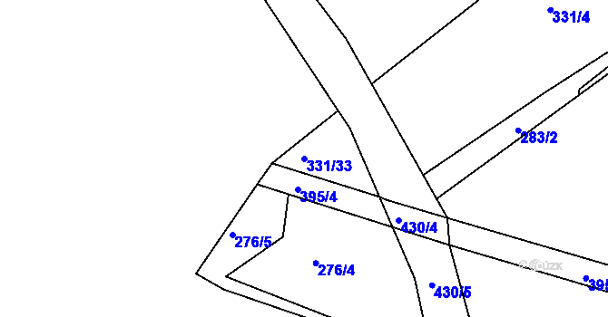 Parcela st. 331/33 v KÚ Citice, Katastrální mapa