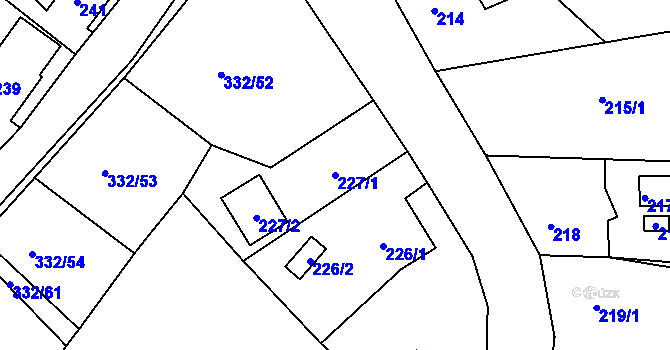 Parcela st. 227/1 v KÚ Citice, Katastrální mapa