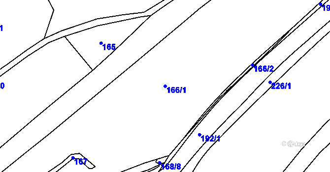 Parcela st. 166/1 v KÚ Hlavno, Katastrální mapa