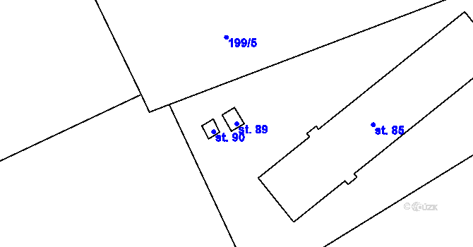 Parcela st. 89 v KÚ Brloh, Katastrální mapa