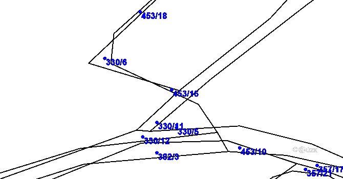 Parcela st. 453/16 v KÚ Brloh, Katastrální mapa