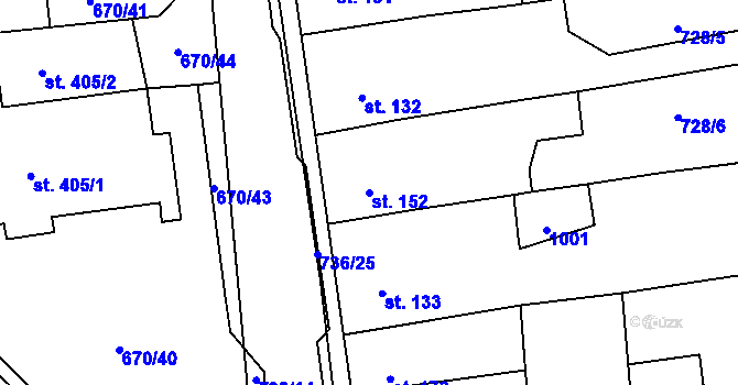 Parcela st. 152 v KÚ Cítoliby, Katastrální mapa