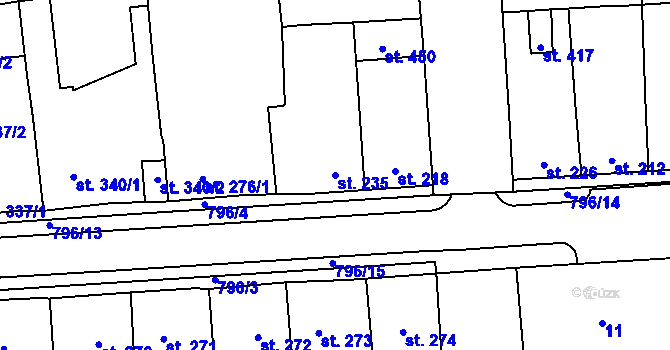Parcela st. 235 v KÚ Cítoliby, Katastrální mapa