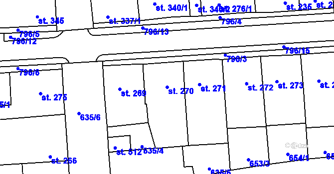 Parcela st. 270 v KÚ Cítoliby, Katastrální mapa
