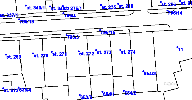 Parcela st. 273 v KÚ Cítoliby, Katastrální mapa