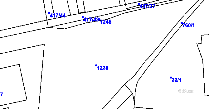 Parcela st. 370/3 v KÚ Cítoliby, Katastrální mapa