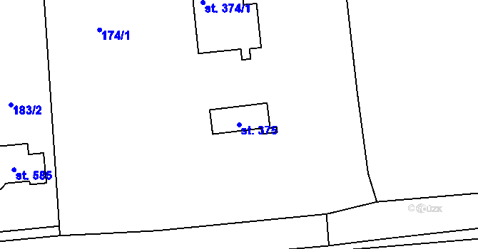 Parcela st. 375 v KÚ Cítoliby, Katastrální mapa