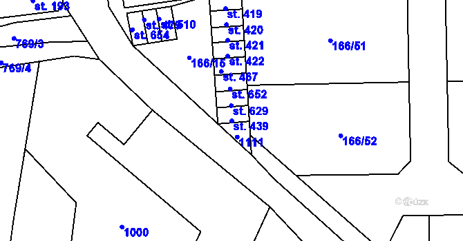 Parcela st. 439 v KÚ Cítoliby, Katastrální mapa