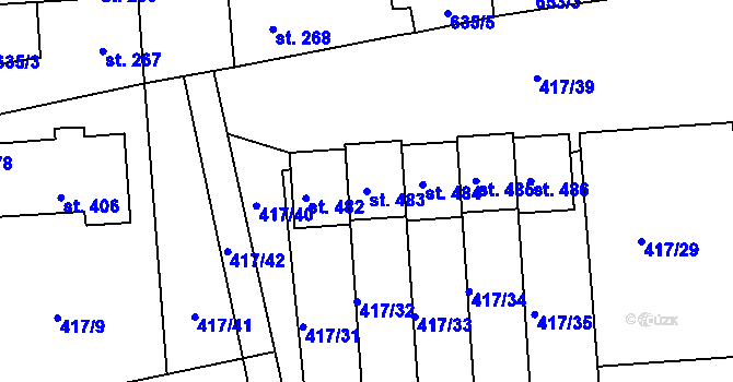 Parcela st. 483 v KÚ Cítoliby, Katastrální mapa