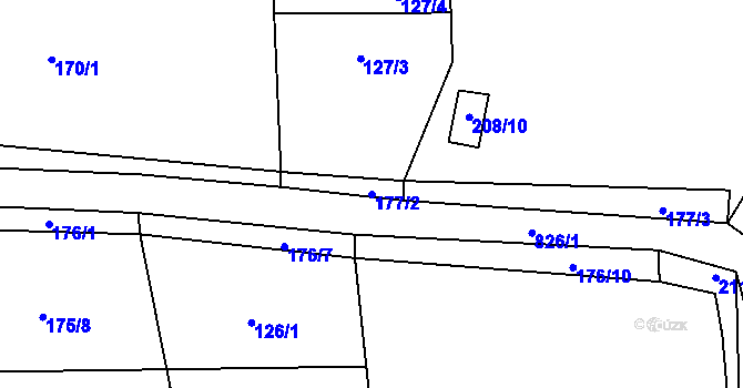 Parcela st. 177/2 v KÚ Cítoliby, Katastrální mapa