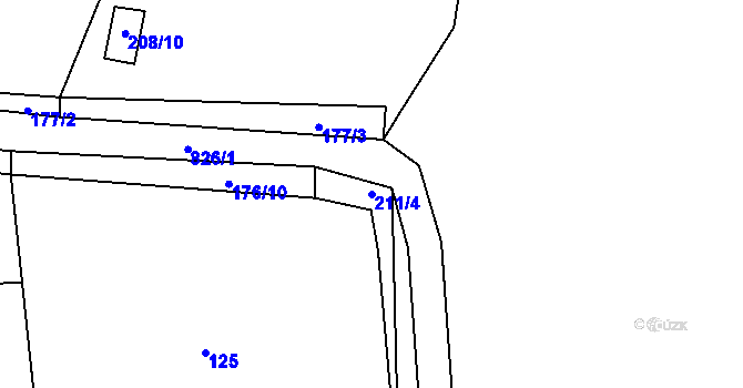 Parcela st. 211/4 v KÚ Cítoliby, Katastrální mapa