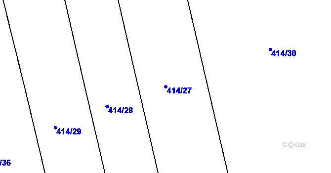 Parcela st. 414/27 v KÚ Cítoliby, Katastrální mapa