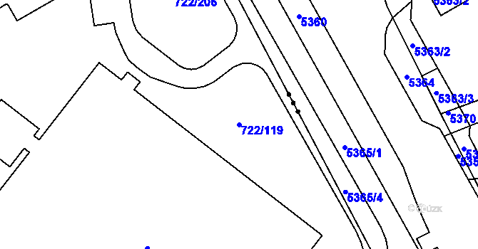 Parcela st. 722/119 v KÚ Cítoliby, Katastrální mapa