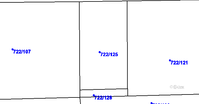 Parcela st. 722/125 v KÚ Cítoliby, Katastrální mapa