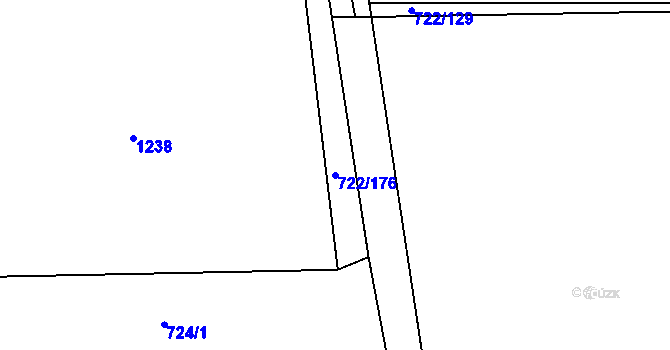 Parcela st. 722/176 v KÚ Cítoliby, Katastrální mapa