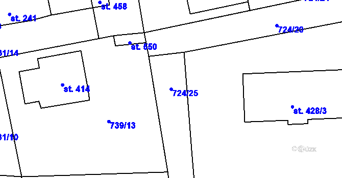 Parcela st. 724/25 v KÚ Cítoliby, Katastrální mapa