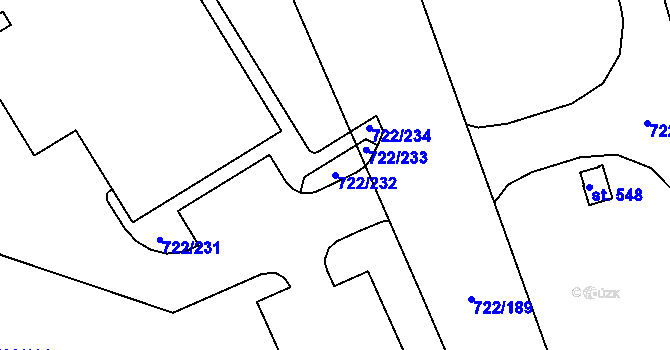 Parcela st. 722/232 v KÚ Cítoliby, Katastrální mapa