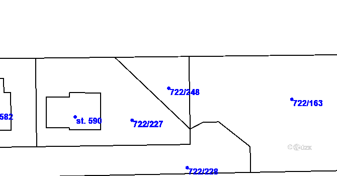 Parcela st. 722/248 v KÚ Cítoliby, Katastrální mapa