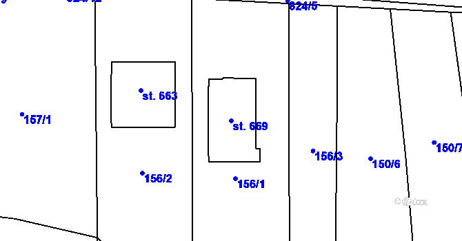 Parcela st. 669 v KÚ Cítoliby, Katastrální mapa