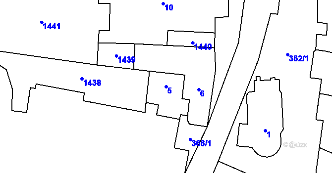 Parcela st. 5 v KÚ Citonice, Katastrální mapa