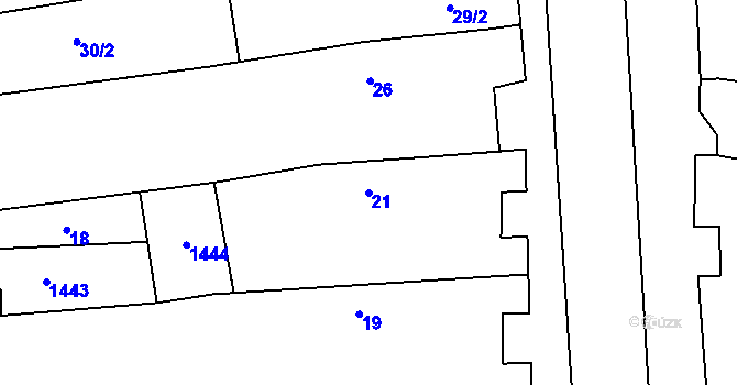 Parcela st. 21 v KÚ Citonice, Katastrální mapa