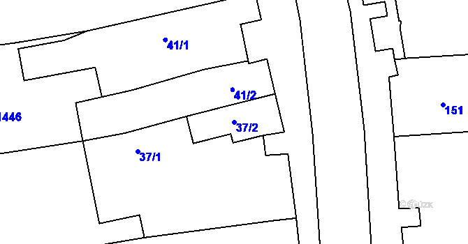 Parcela st. 37/2 v KÚ Citonice, Katastrální mapa