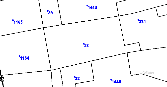 Parcela st. 38 v KÚ Citonice, Katastrální mapa
