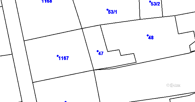 Parcela st. 47 v KÚ Citonice, Katastrální mapa
