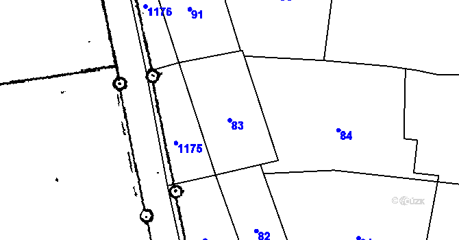 Parcela st. 83 v KÚ Citonice, Katastrální mapa