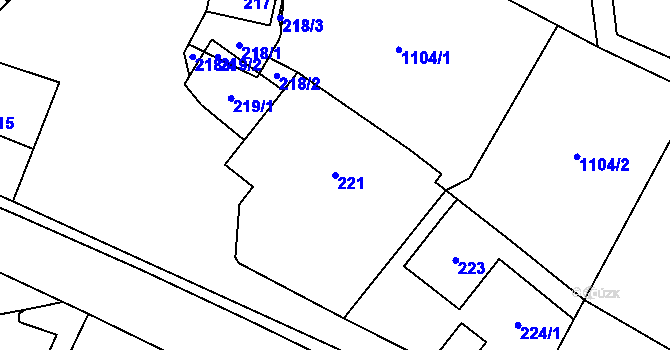 Parcela st. 221 v KÚ Citonice, Katastrální mapa