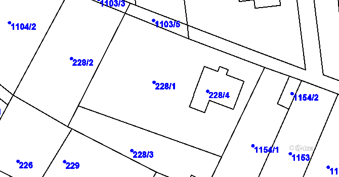 Parcela st. 228/1 v KÚ Citonice, Katastrální mapa