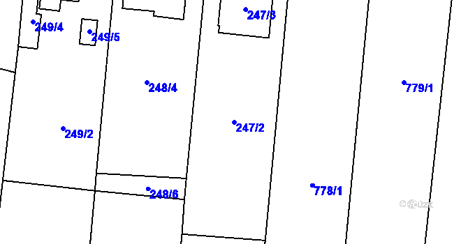 Parcela st. 247/2 v KÚ Citonice, Katastrální mapa