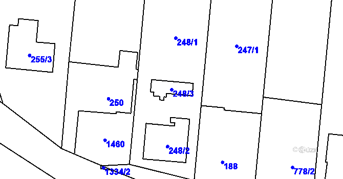 Parcela st. 248/3 v KÚ Citonice, Katastrální mapa