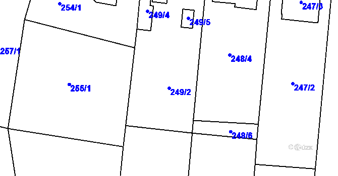 Parcela st. 249/2 v KÚ Citonice, Katastrální mapa
