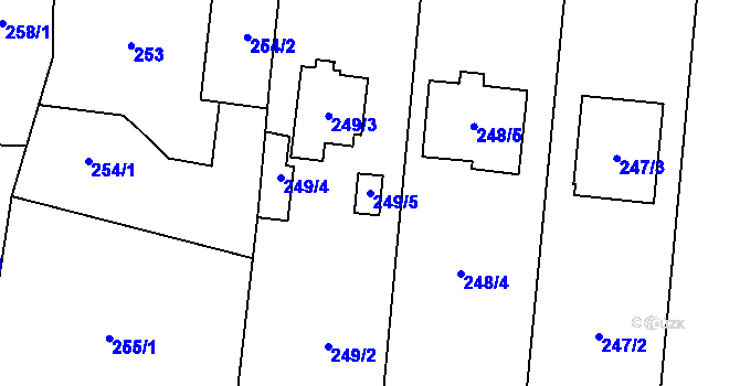 Parcela st. 249/5 v KÚ Citonice, Katastrální mapa