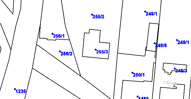 Parcela st. 255/3 v KÚ Citonice, Katastrální mapa