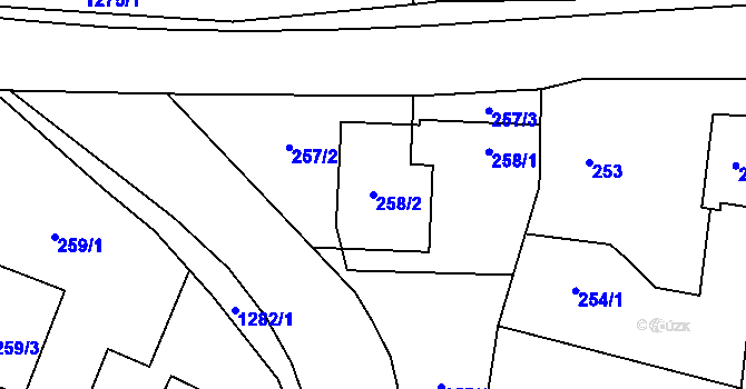 Parcela st. 258/2 v KÚ Citonice, Katastrální mapa