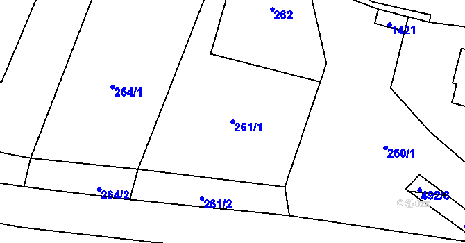 Parcela st. 261/1 v KÚ Citonice, Katastrální mapa