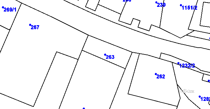 Parcela st. 263 v KÚ Citonice, Katastrální mapa