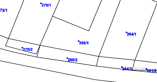 Parcela st. 266/1 v KÚ Citonice, Katastrální mapa