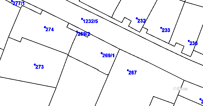 Parcela st. 269/1 v KÚ Citonice, Katastrální mapa