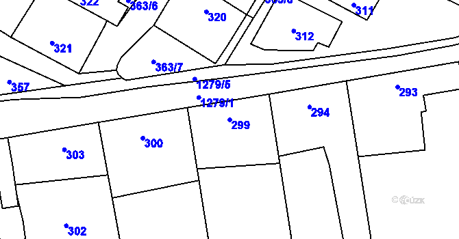 Parcela st. 299 v KÚ Citonice, Katastrální mapa
