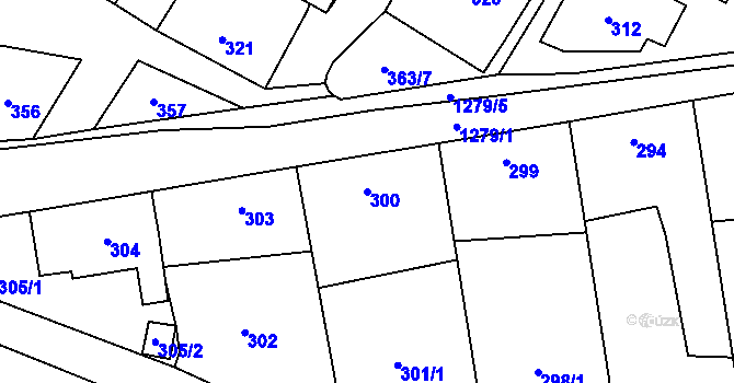 Parcela st. 300 v KÚ Citonice, Katastrální mapa