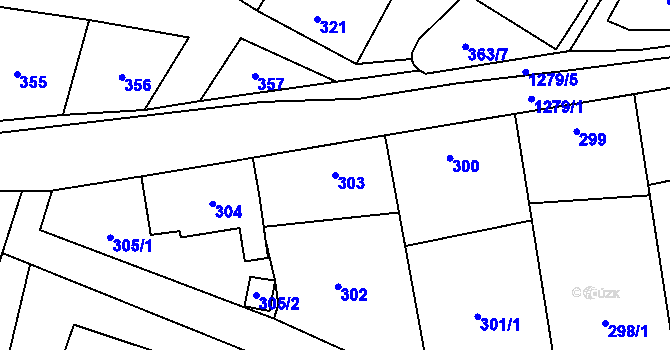 Parcela st. 303 v KÚ Citonice, Katastrální mapa