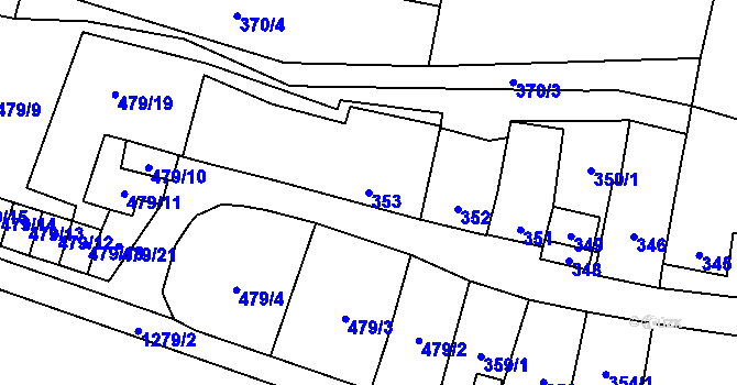 Parcela st. 353 v KÚ Citonice, Katastrální mapa