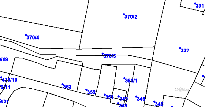 Parcela st. 370/3 v KÚ Citonice, Katastrální mapa